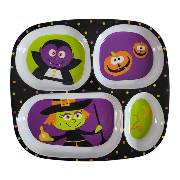 Target Holiday 08 Melamine Divided Plates Set of 4 Halloween Thanksgiving Xmas - Picture 5 of 16
